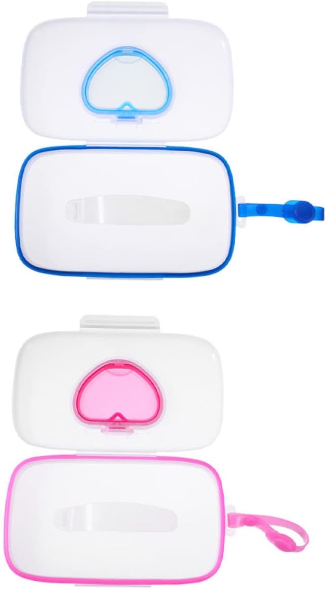 Vaguelly 2pcs Portable Wet Wipes Case Travel Wipes Container Tissue Holder for Adult Travel