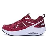 AOV Women Walking Shoes with Arch Support Plantar Fasciitis Running Sneakers Non Slip Fashion Tennis for Gym Work,Size 8.5 Redwhite