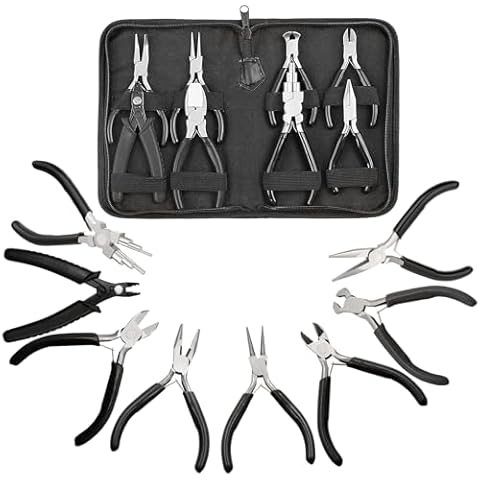 Jewelry Pliers, 9pcs Jewelry Making Pliers Tools Micro Jewelry Pliers Set Jewelry Making Kit for Jewelry Making Supplies Xmas Gift,Gifts for Men,Tools for Men,Christmas Gifts for Husband Cover