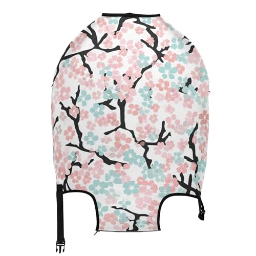Joisal Floral Soft Pink Blue Beige Suitcase Cover Custom Luggage Protector Washable Colorful Travel Vacation Essentials, S, Fits 18-20 Inch Case2