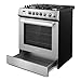 COSMO COS-305AGC 30 in. 5.0 cu. ft. Freestanding Single Oven Gas Range with 5 Burner Cooktop and Heavy Duty Cast Iron Grates in Stainless Steel
