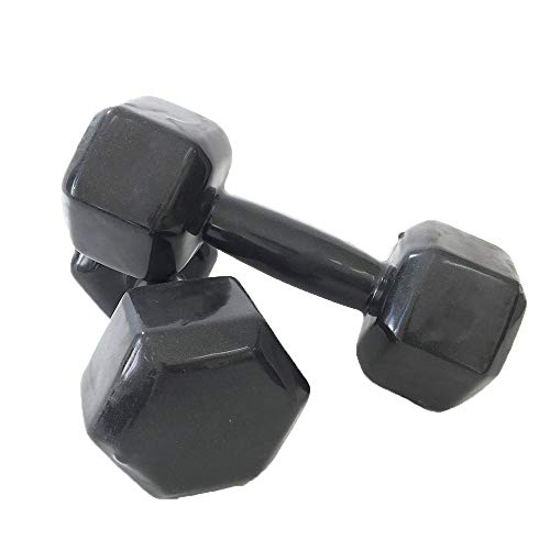 Par de Halter Dumbell Sextavado Revestido Ahead 5 kg Preto