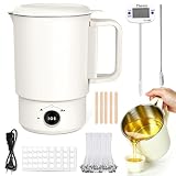 Candle Making Supplies Kit with Wax Melting Pot,27 OZ Electric Small Wax Melts Warmer with Thermometer and Pouring Spout for DIY Soap Making for Beginners,Adults,Pros for Soy Wax,Beeswax,Paraffin