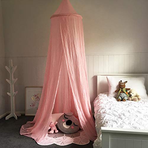 Zeke And Zoey Hanging Pink Princess Bed Canopy For Girls Bed - Hideaway Tent For Kids Rooms Or Cribs. Nursery Decoration - Pink, Sheer, Long, Flowing Drapes For Child, Play, Sleep Or Reading #TOP5