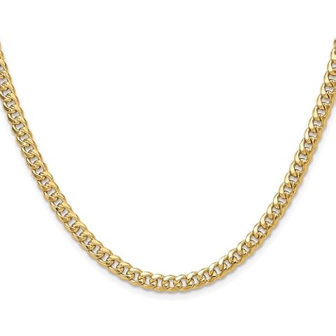 IceCarats 14K Solid Yellow Gold 4.5mm Miami Cuban Curb Link Chain Necklace 20 inch Cover