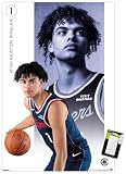 Trends International NBA Los Angeles Clippers: Rookie - Keaton Wagler 26 Wall Poster, 34L x 22.4W, Premium Poster & Mount Bundle