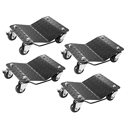 VEVOR Car Wheel Dolly, 6000 lbs/2722 kg Car Moving Cart with Brakes, Set of 4 Piece, Heavy-Duty Vehicle Dolly, Moving Cars, Trucks, Trailers, Motorcycles, and Boats