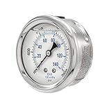 Liquid Filled Center Back Mount Pressure Gauge with 2.5