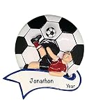 Personalized Soccer Ball Ornaments for Christmas Tree 2022 – Polyresin Soccer Boy Kick Ornament – Un