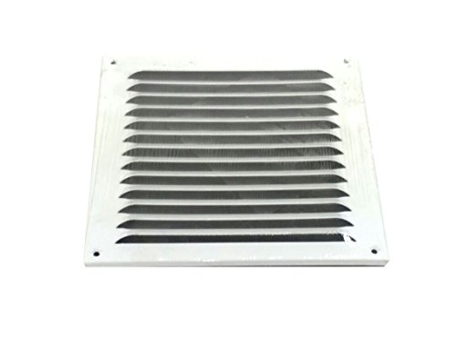 Upmann 54615 Weatherproof Aluminium Grill with Fly Screen 150 x 150 mm, Pack of 1, White, 54610