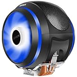 upHere オリジナル設計 サイドフローCPUクーラー デュアルPWM青いLEDファン採用 Intel/AMD両対応【CCF150BE】…