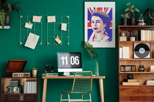 Queen Elizabeth Ii Uk Union Flag Pop Art Portrait Wall Art Poster Modern Wall Decor For Home Bedroom Living Room Family Decorative Queen Poster Painting Cool Wall Decor Art Print Poster 12X18 #TOP4