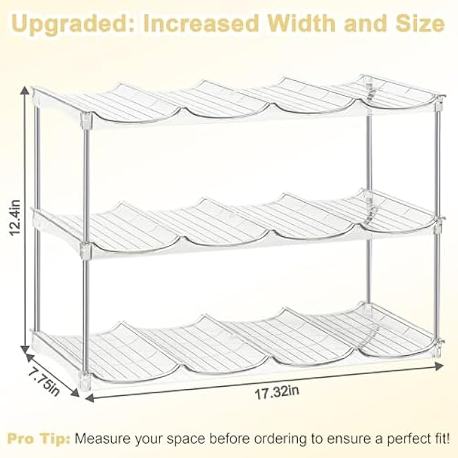 Stackable Water Bottle Organizer & Holder for Cabinet - Clear Acrylic Tumbler Storage Rack for Stanley 40oz Cups, Wine Bottles & Large Tumblers - 3-Tier Pantry and Kitchen Organizer Holds 12Bottles?
