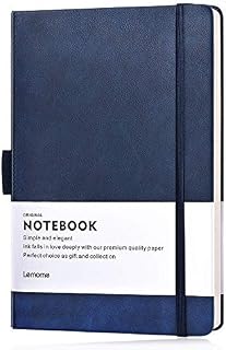 Lemome Thick Classic Notebook with Pen Loop A5 Wide Ruled Hardcover Writing Notebook