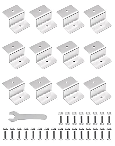 12 soportes solares para paneles solares en Z, soportes de aluminio para caravanas, barcos, techos, paredes (con 24 tornillos, tuercas y llaves) Cover