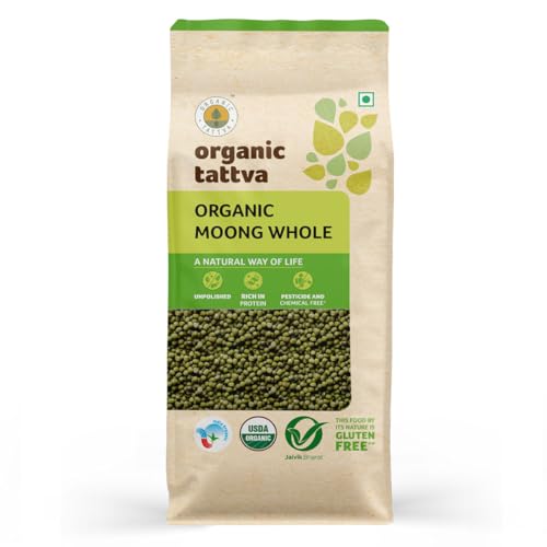 Organic Tattva Mung Beans, Green Gram Whole, 500g USDA Organic Certified