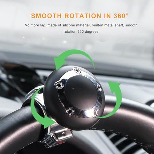NYTKL Steering Wheel Knob Spinner, Vehicle Power Handle Spinners Ball for Effortless Spinning, Universal Steering Wheel Suicide Knob for Truck Semi Tractor Boat, Car Accessories