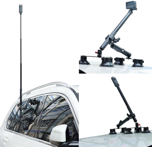 5 in1 Suction Car Mount insta 360 car mount With 67” Invisible Selfie Stick