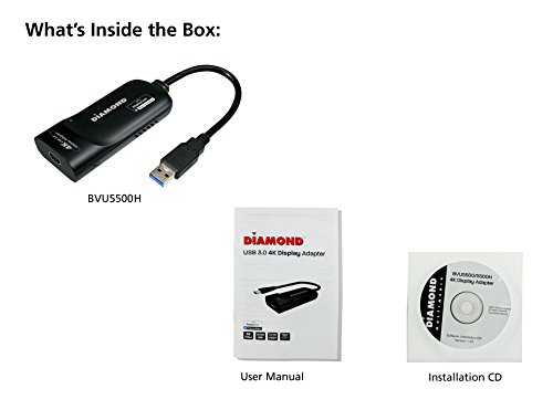Diamond Multimedia USB to HDMI 4K/2K  Video Graphics Adapter with Audio for Multiple Monitors ( 3840 X 2160 ) supports  Windows 10,8.1,8,7, (BVU5500H) - Thumbnail 7