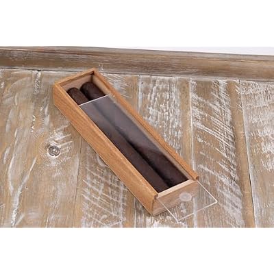 Prestige Import Group - Promotional 2 Cigar Wooden Storage Box w/Sliding Top - General Purpose Storage - 2 Pack