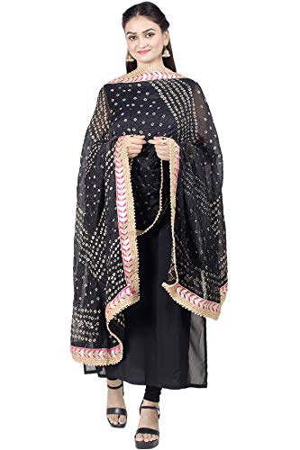 Chandrakala Bandhani Dupatta for Women,Shawl Scarf Wrap Chunni (D195-P)2