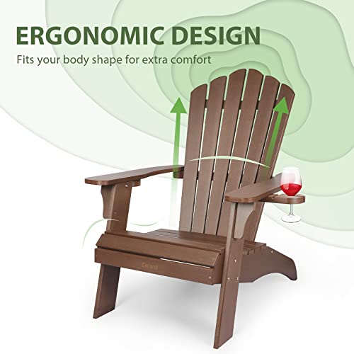 Cecarol Oversized Adirondack Chair, Poly Lumber Patio Fire Pit Chair