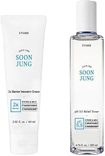 SoonJung 2x Barrier Intensive Cream Rich Moisture (2.02 fl oz) + SoonJung pH5.5 Relief Toner (6.76 Fl Oz)