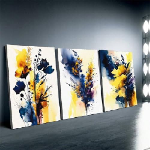 Toile florale aquarelle 60x80 cm pour illuminer un mur blanc et créer une ambiance zen