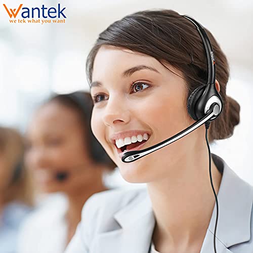 Wantek Yealink Phone Headset with Quick Disconnect Cord, RJ9 Office Telephone Headsets with Mic Noise Cancelling Compatible with Yealink VoIP Phone T21P T42S T46S T48S T27G T53W T54W Grandstream Snom by Wantek - Image 2