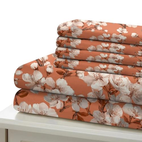 Linge de lit fleur de cerisier tissu haut de gamme toucher doux 3D