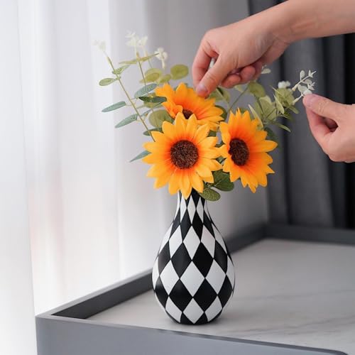 Jarrón negro minimalista para decoración de bodas y centros de mesa de comedor modernos 7