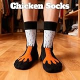 Chicken Leg Socks,Chicken Socks,Lustigem Hühnerbein Socken,Erwachsene Witzige Socken,Hühnersocken Geschenke Vogel Paw Hühnerbein Stocking Witzig Personalisierte für Damen Herren Faschingskostüm (A)