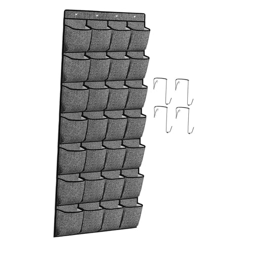 Organizador de puerta para zapatos con tabla numerada y 28 bolsillos colgantes 6