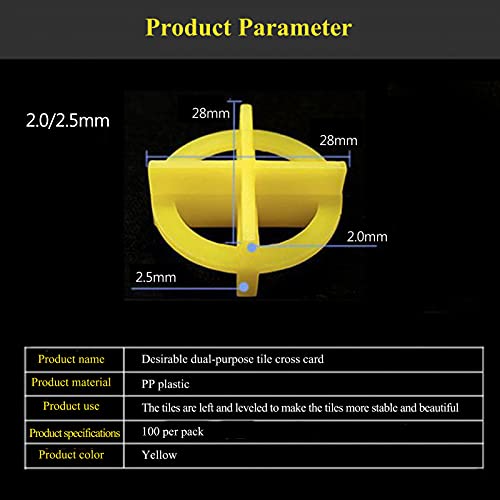 Telituny Fliesen Fugenkreuze, 100 Stück Fliesenkreuze Kunststoff Fliesenzubehör Fliesenverlegehilfe Fliesen-Abstandhalter für DIY Pflasterung Fliesenwand Fliesenleger Gartenplatten(2,0/2,5 mm)