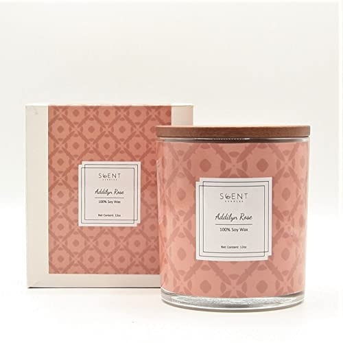 Scent Candles | Highly Scented Candles - Aromatherapy Candles For Home | Addilyn Rose Candle | 12Oz Glass Jar | 100% Natural Soy Wax Candles | Burn Time 60-70 Hours #TOP6
