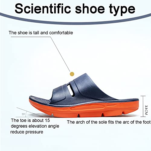 Mens Recovery Sandals With Plantar Fasciitis Arch Support, Bathroom Slippers Summer Pool Beach Cushioned Thick Sole #TOP3