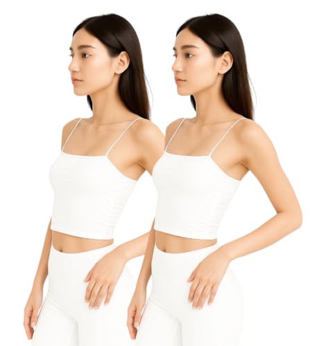 Image of Women's Seamless Long Crop Top Combo | Lightly Padded Smooth Stretchable Camisole Bra for Daily Comfort & Support | Pack of 2