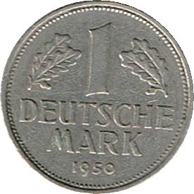1 Deutsche Mark 1950 Jäger 385 monnaie rare atelier F Stuttgart Extremely Fine