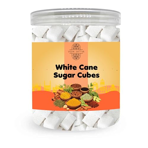 VEDIK SATTVA All Natural White Cane Sugar Cubes 1 OZ / 28.34 GM | Set Of 1 Box