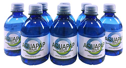 AQUAPAP Health Neti Pot Nasal Irrigation Vapor Distilled Water 8 Pack of 8oz Single Serve Bottles (Water only Does not Include neti Pot)