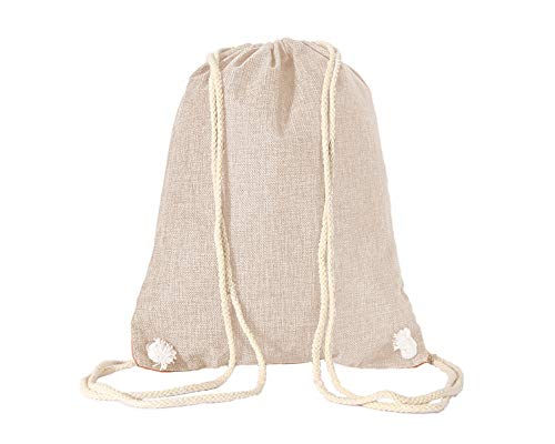 WYNIE Mochila de Cuerdas Mujer de Rafia Bolsa de para Playa Gimnasio Deporte Ajustable