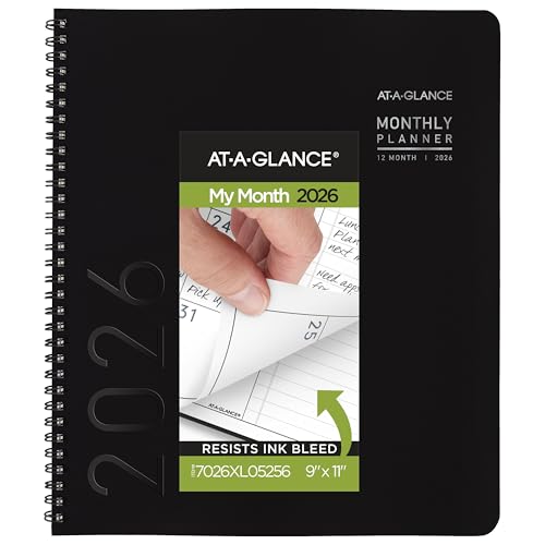 AT-A-GLANCE 2026 Planner, Monthly, 9\" x 11\", Large, Contemporary Lite, Black (7026XL0526)