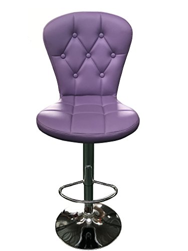 Heaven Massage Sleek Stylish Chrome Hydraulic 360-Degree Swivel Bar Stool, Set Of 2 (Purple) #TOP3