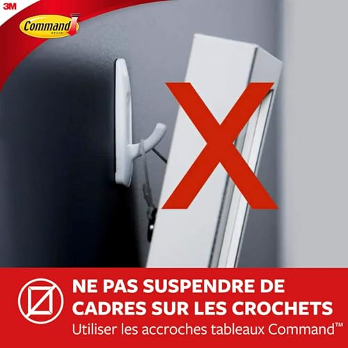 Command Recharge de Languettes Adhésives - 8 Bandes Moyennes, Blanc - Sans Outils - Fixation Sans Dommage – vue 5