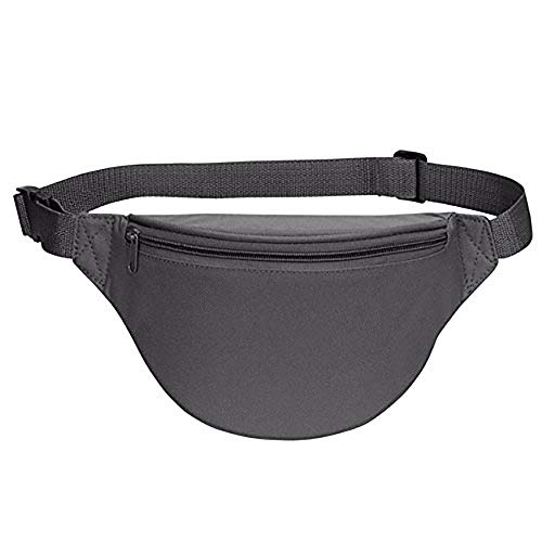 Fanny Pack, Buyagain Unisex 2 Zipper Quick Release Buckle Travel Sport Running Waist Fanny Pack - Grey #TOP23