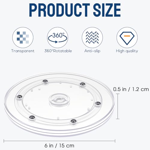 Image of 6 inch Acrylic Clear Small Lazy Susan Turntable
