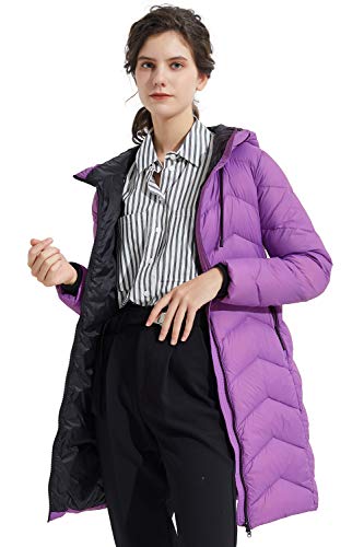Orolay Damen Winter Dicke Daunenmantel Leichte lange Pufferkleidung Purple XXL Cover