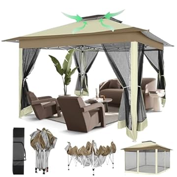 portable gazebo on deck