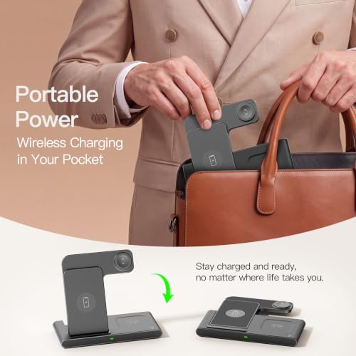 3 in 1 Foldable Wireless Charger Stand for iPhone Apple Watch AirPods by LYAOAO - Used condition - Image 3
