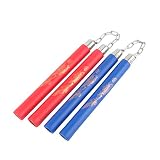 Superdo Foam Nunchucks Safe Rubber Nunchakus (Red&Blue, Double Pack)